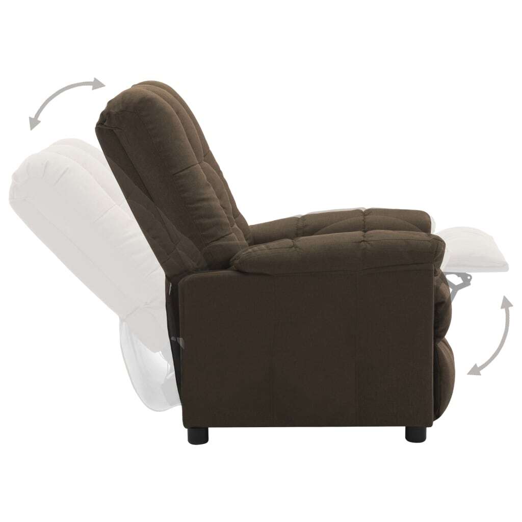 vidaXL Recliner Brown Fabric