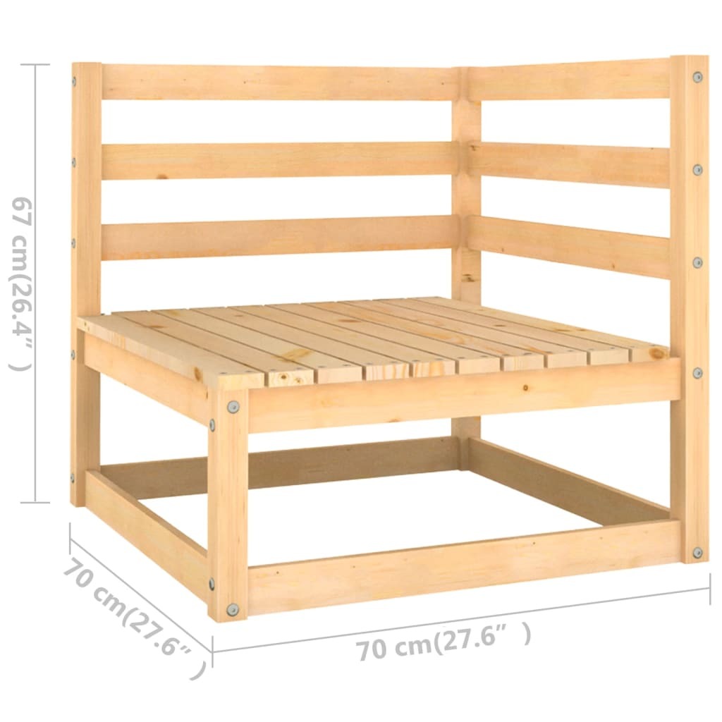 vidaXL 7 Piece Patio Lounge Set with Cushions Solid Wood Pine