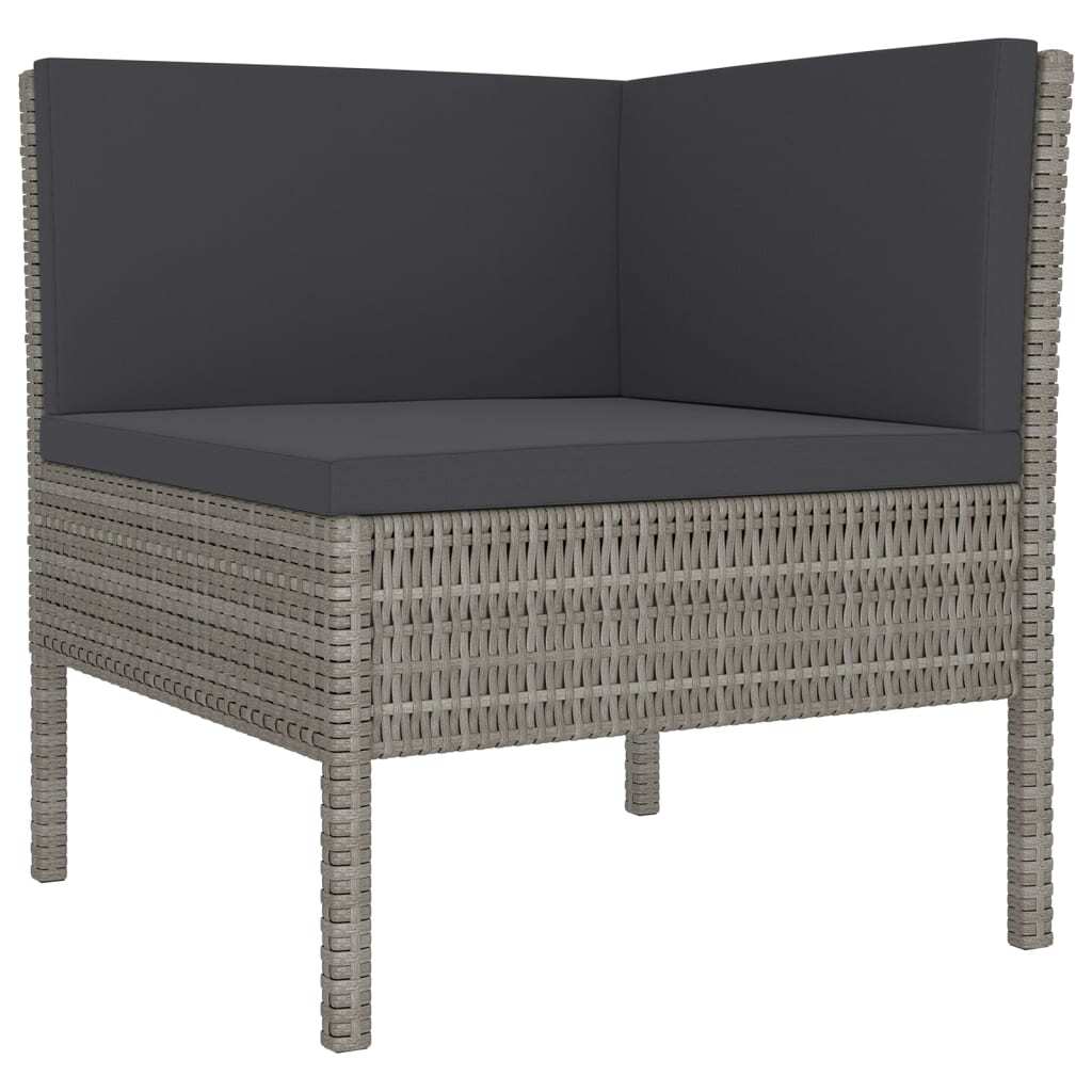 vidaXL 12 Piece Patio Lounge Set with Cushions Poly Rattan Gray