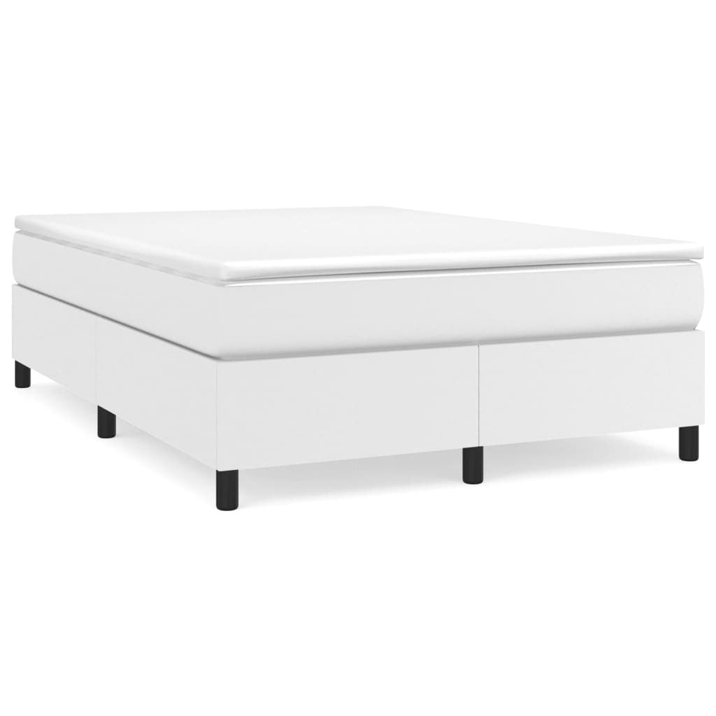 vidaXL Bed Frame White 53.9"x74.8" Full Faux Leather