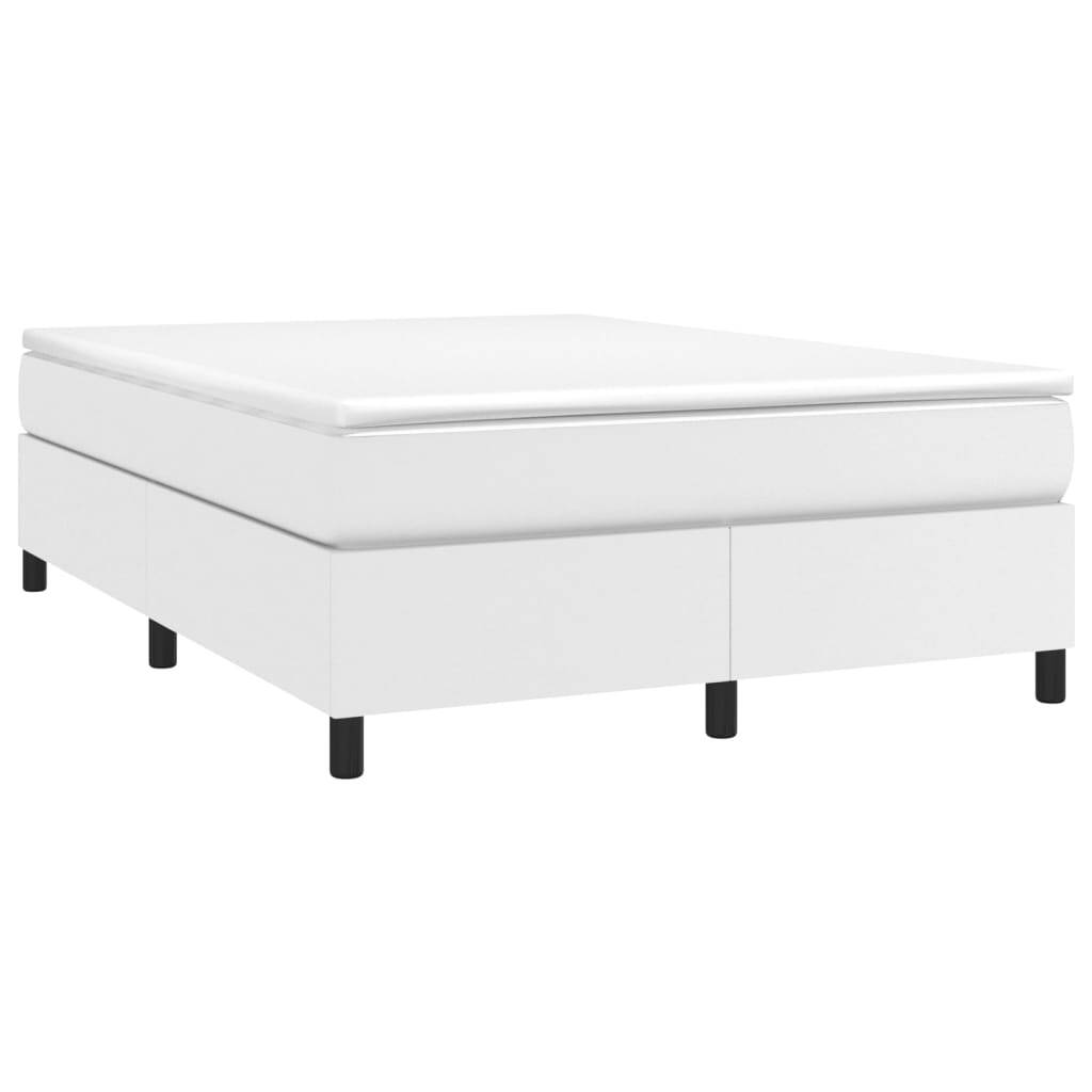 vidaXL Bed Frame White 53.9"x74.8" Full Faux Leather