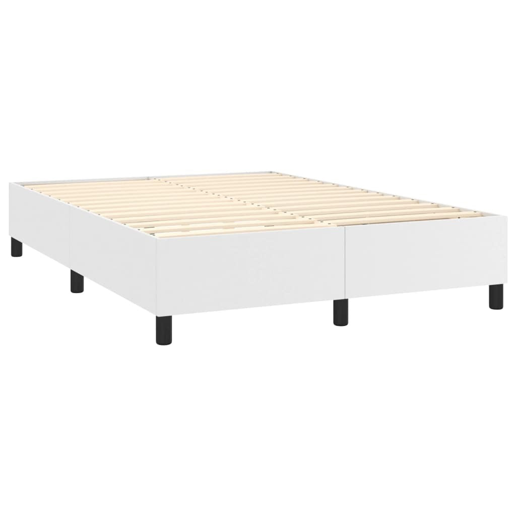 vidaXL Bed Frame White 53.9"x74.8" Full Faux Leather