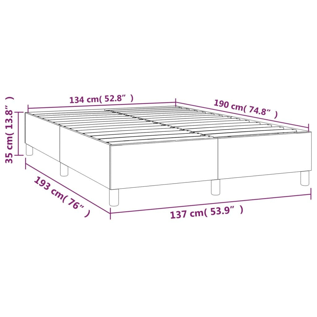 vidaXL Bed Frame White 53.9"x74.8" Full Faux Leather