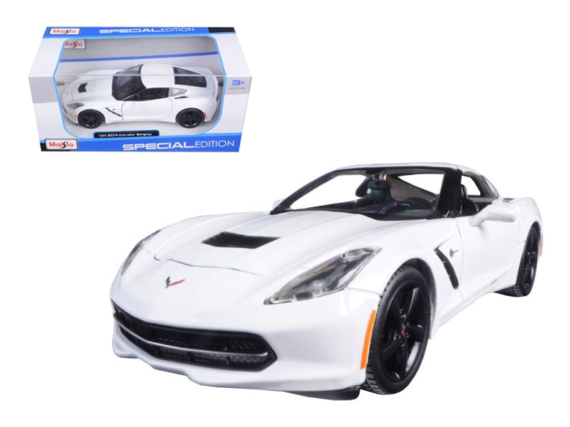 2014 Chevrolet Corvette Stingray C7 White 1/24 Diecast Model Car by Maisto