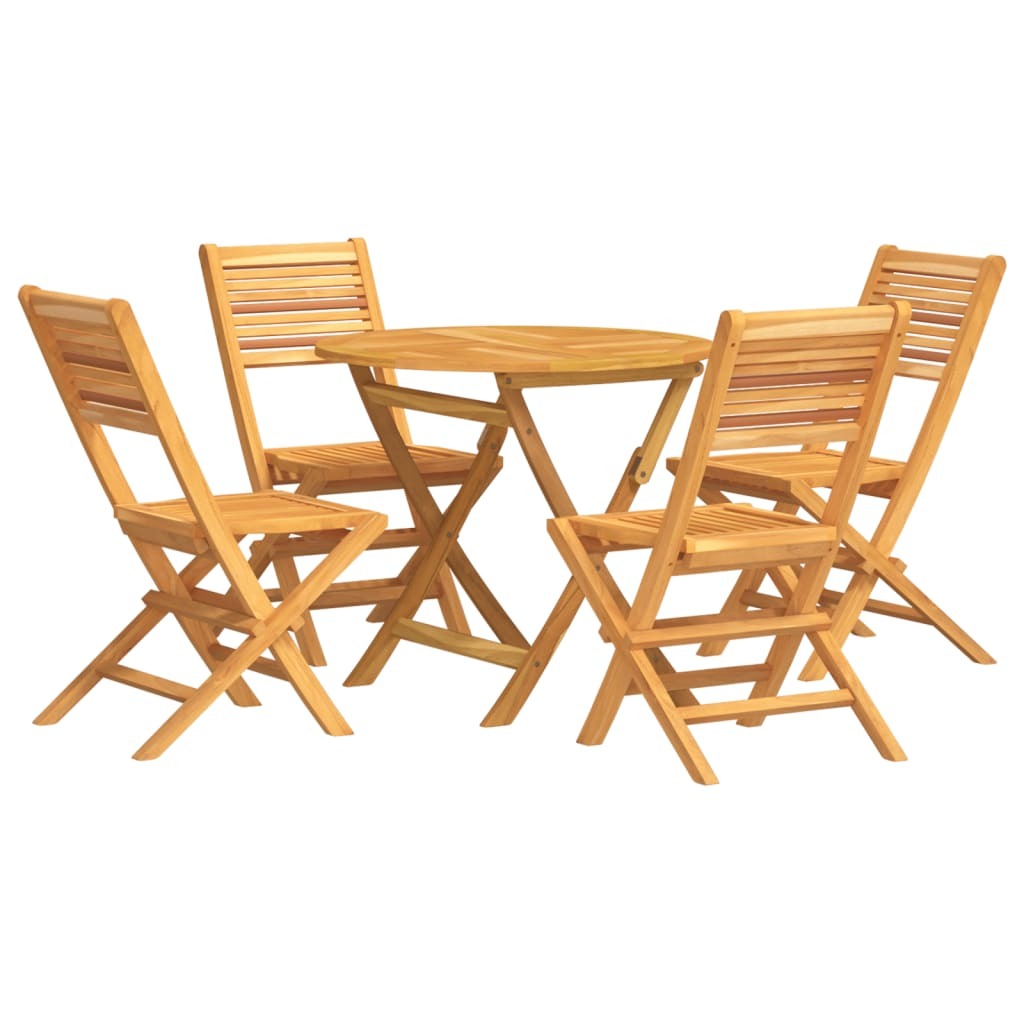 vidaXL 5 Piece Patio Dining Set Solid Wood Teak