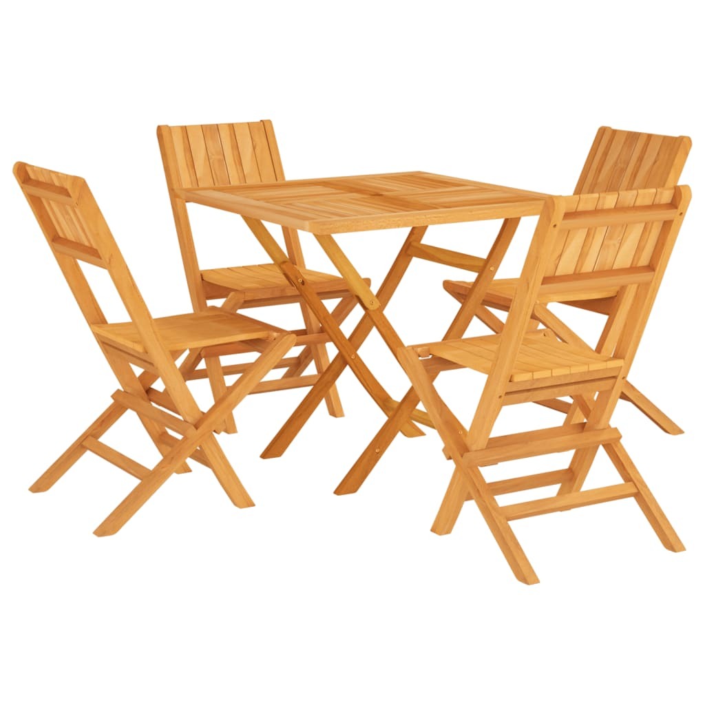 vidaXL 5 Piece Patio Dining Set Solid Wood Teak