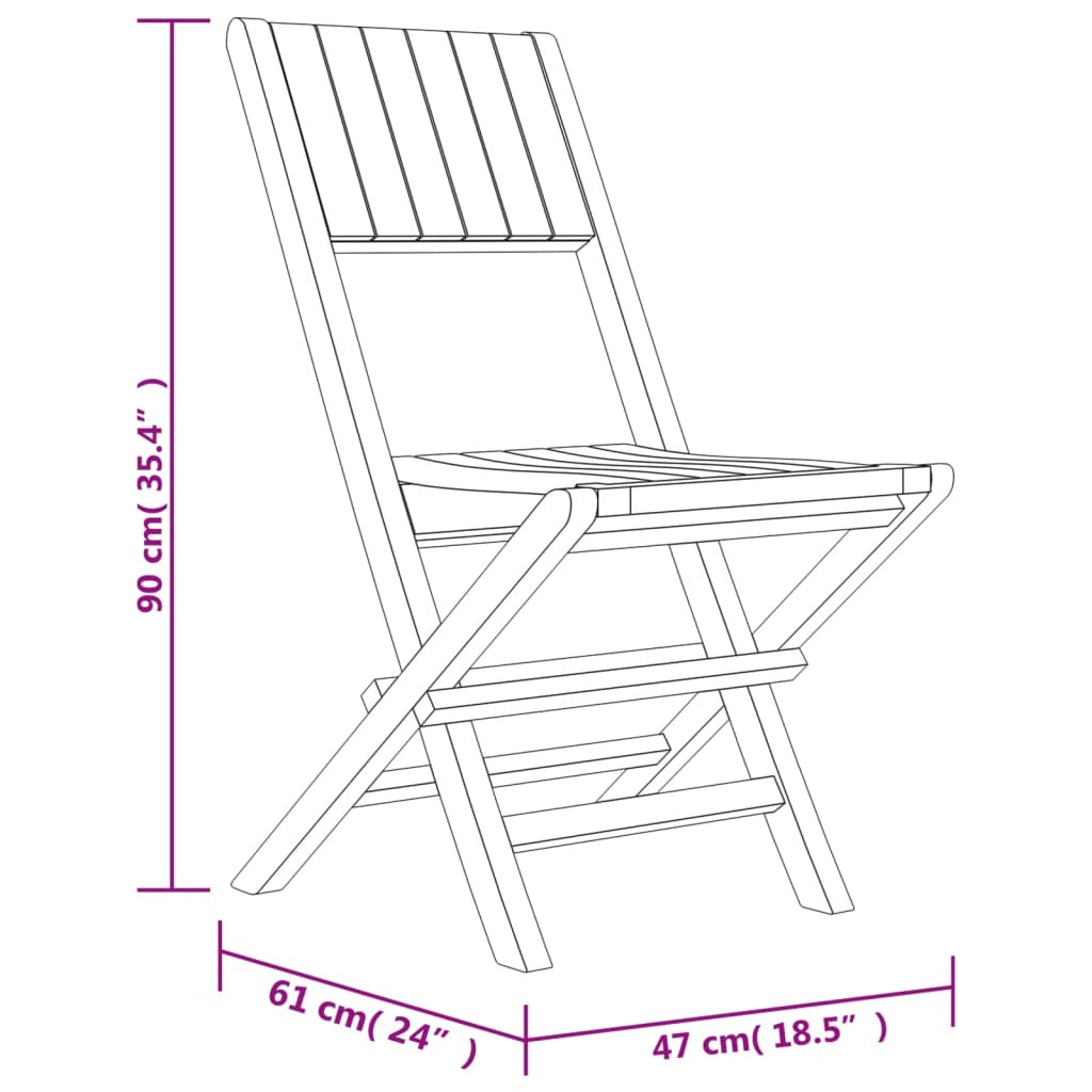 vidaXL 5 Piece Patio Dining Set Solid Wood Teak