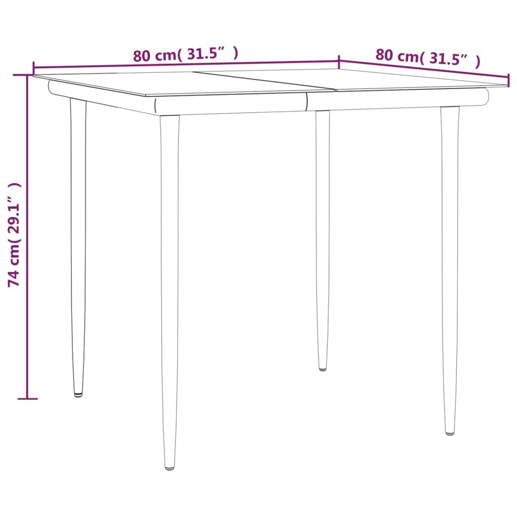 vidaXL 5 Piece Patio Dining Set Poly Rattan