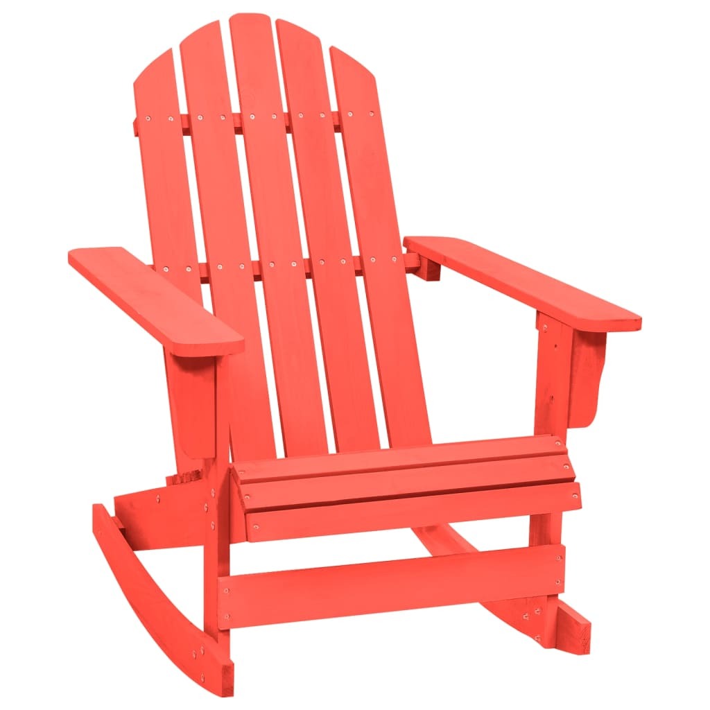 vidaXL Patio Rocking Adirondack Chair Solid Fir Wood Red