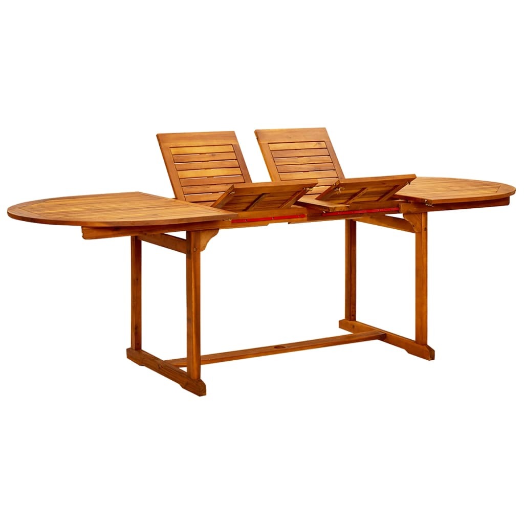 vidaXL Garden Dining Table (63"-94.5")x39.4"x29.5" Solid Acacia Wood