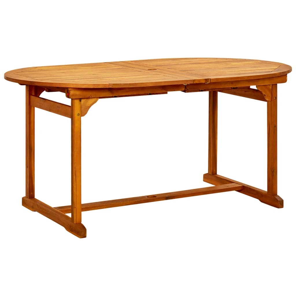 vidaXL Garden Dining Table (63"-94.5")x39.4"x29.5" Solid Acacia Wood