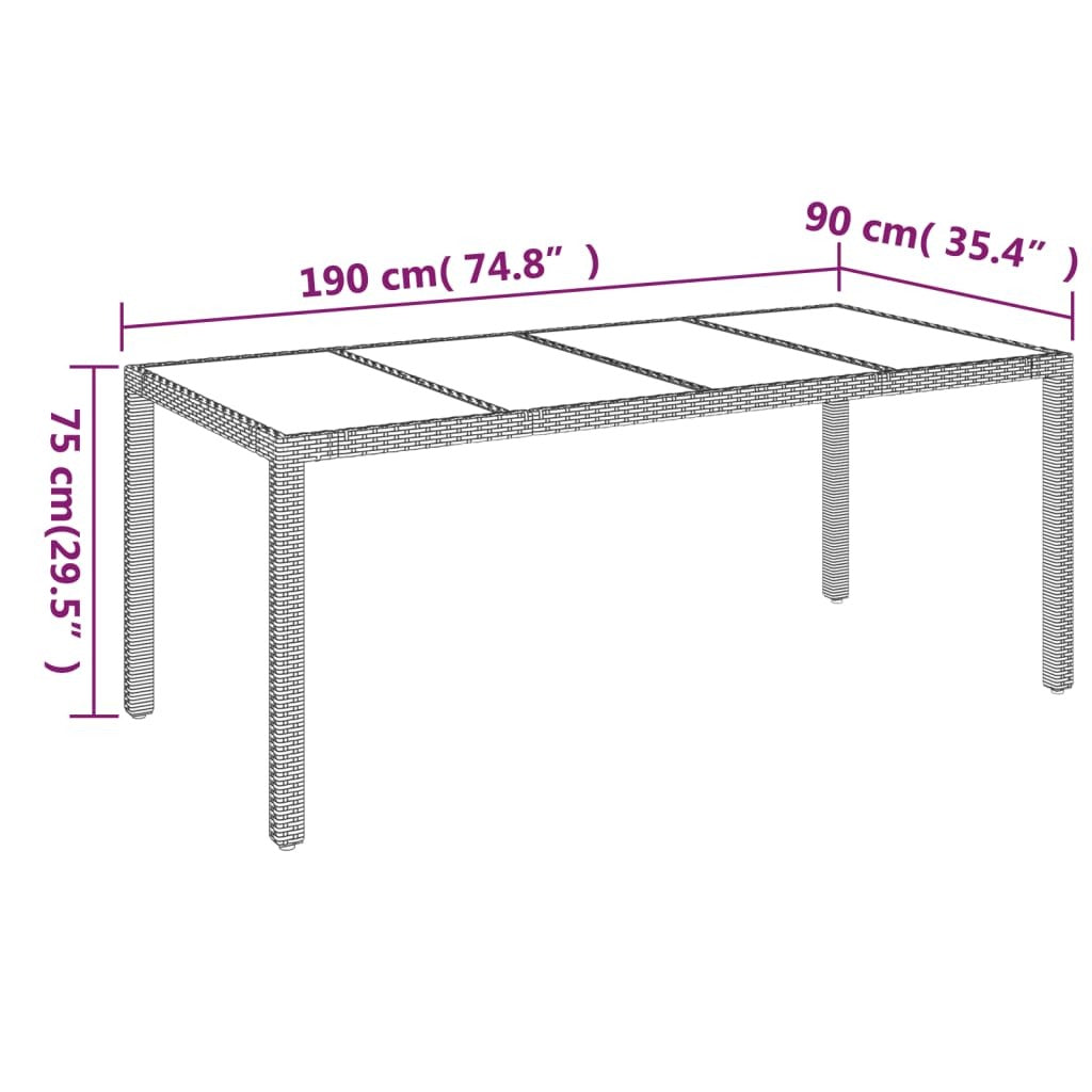 vidaXL 9 Piece Patio Dining Set with Cushions Gray Poly Rattan