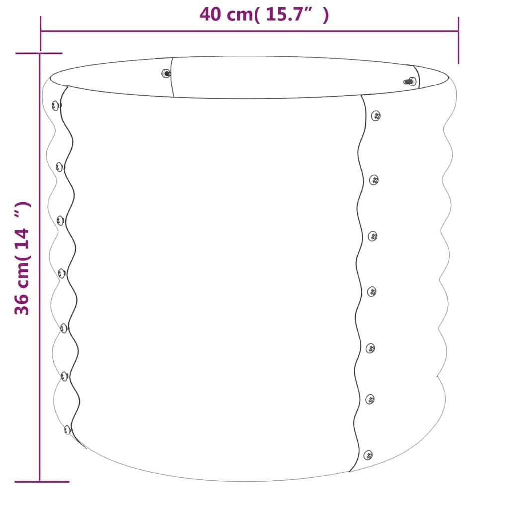 vidaXL Garden Planter Powder-coated Steel 15.7"x15.7"x14.2" Anthracite