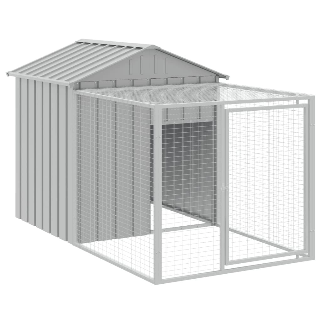 vidaXL Chicken Cage with Run Light Gray 46.1"x239.8"x48.4" Galvanized Steel