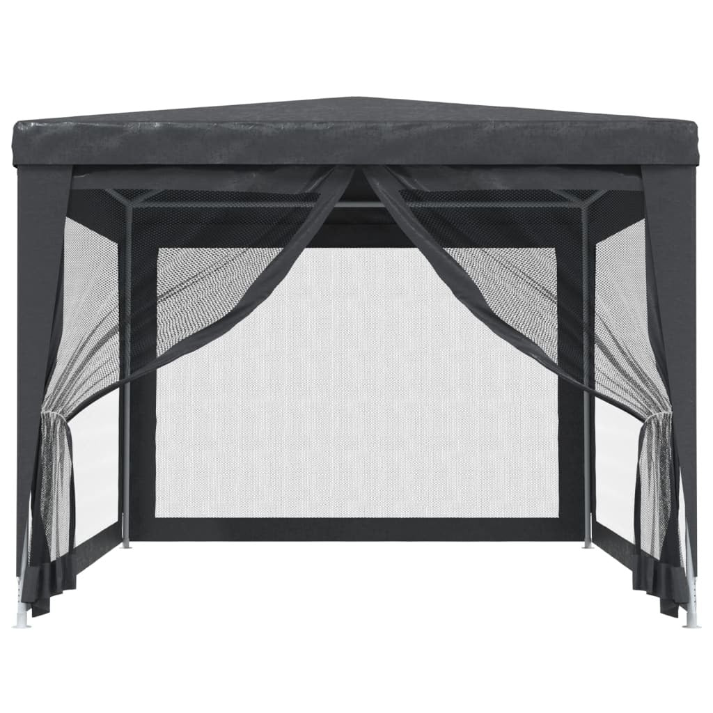 vidaXL Party Tent with 4 Mesh Sidewalls Anthracite 9.8'x13.1' HDPE