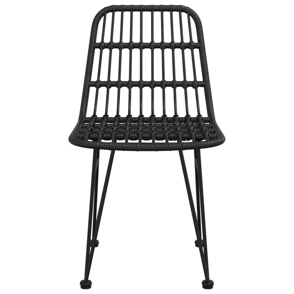 vidaXL Patio Chairs 2 pcs Black 18.9"x24.4"x33.1" PE Rattan