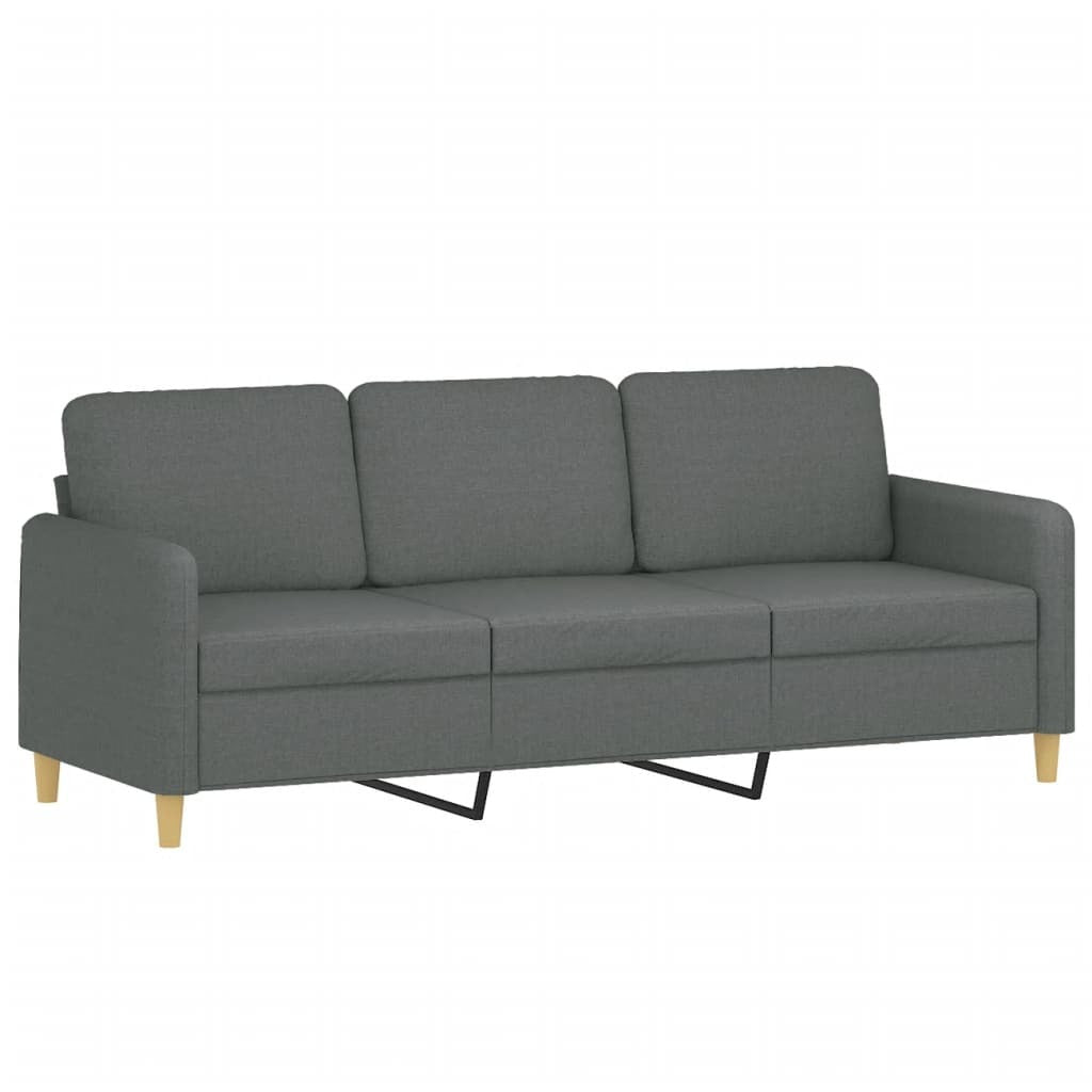 vidaXL 3-Seater Sofa with Footstool Dark Gray 70.9" Fabric