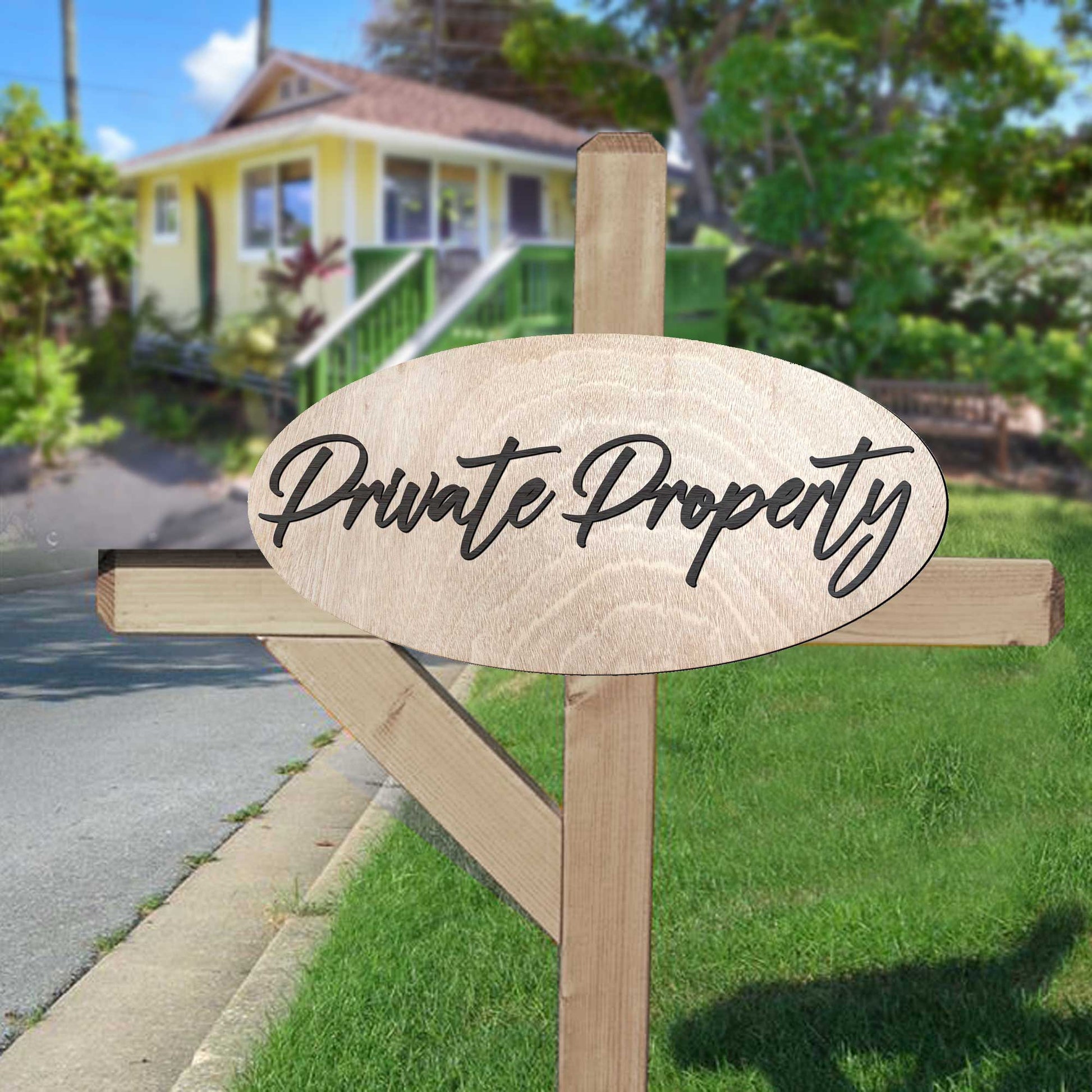 Private Property sign, Business sign, House sign, made in the USA sign, Birch wood sign, Lightweight sign, outdoor sign - 320331-0