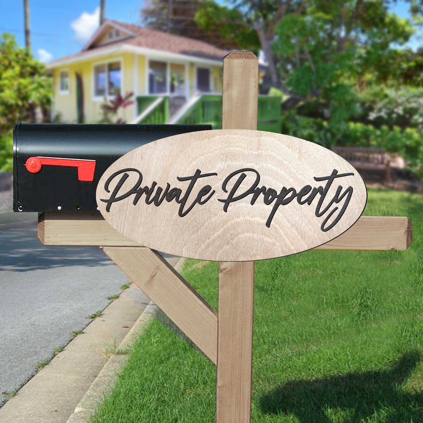 Private Property sign, Business sign, House sign, made in the USA sign, Birch wood sign, Lightweight sign, outdoor sign - 320331-2