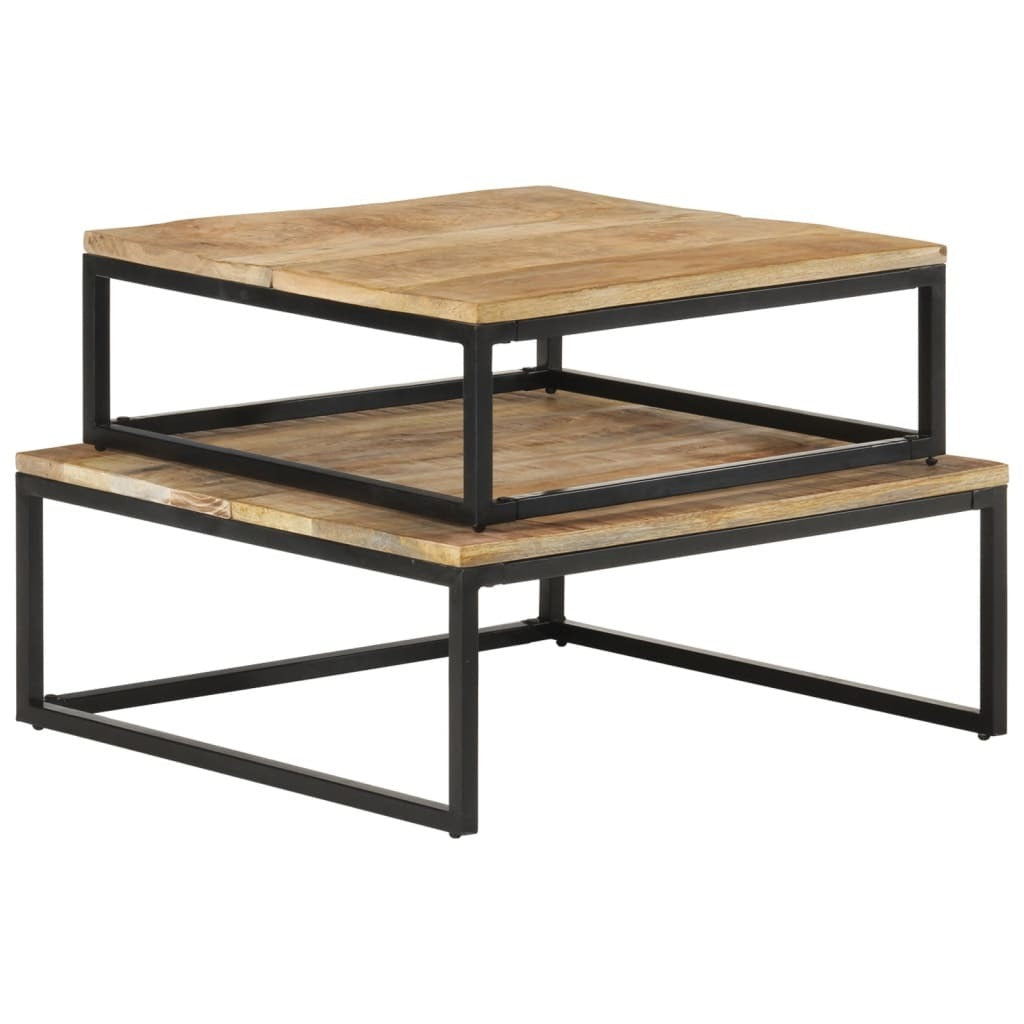 vidaXL Nesting Coffee Tables 2 pcs Solid Mango Wood