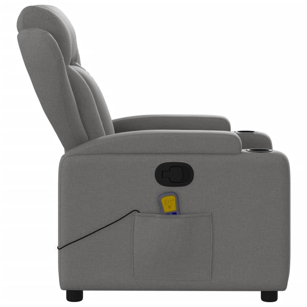 vidaXL Massage Recliner Chair Dark Gray Fabric