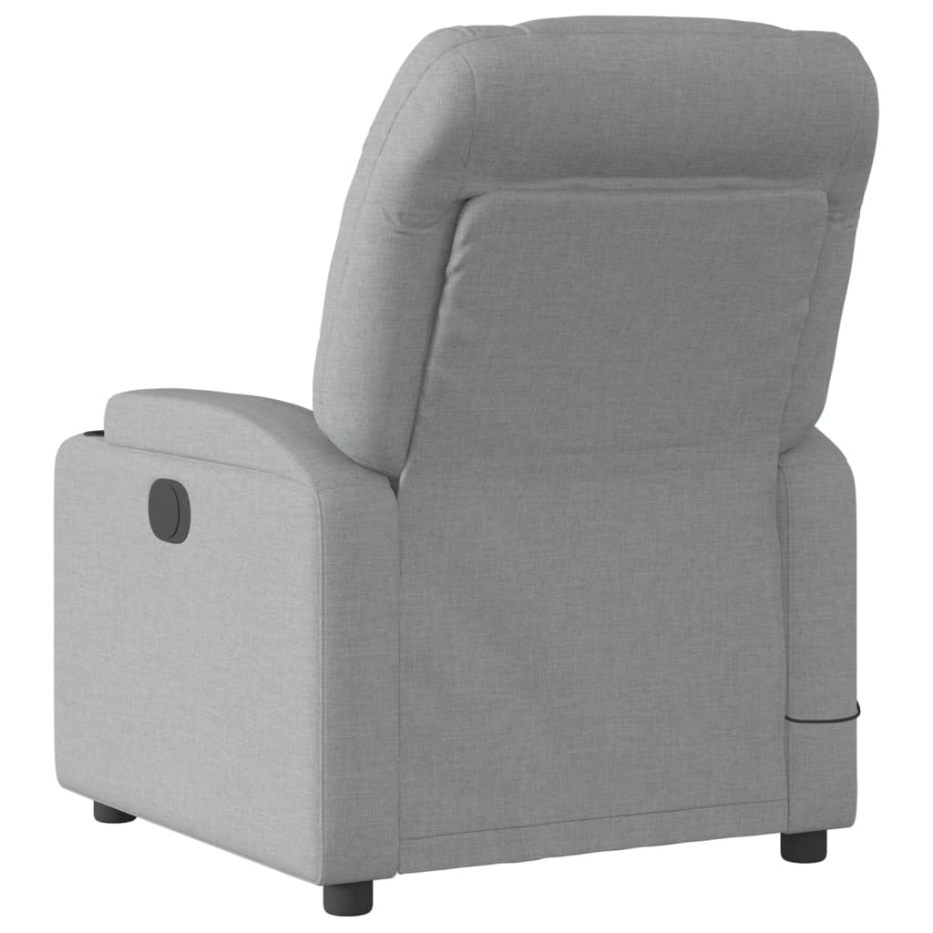 vidaXL Massage Recliner Chair Light Gray Fabric