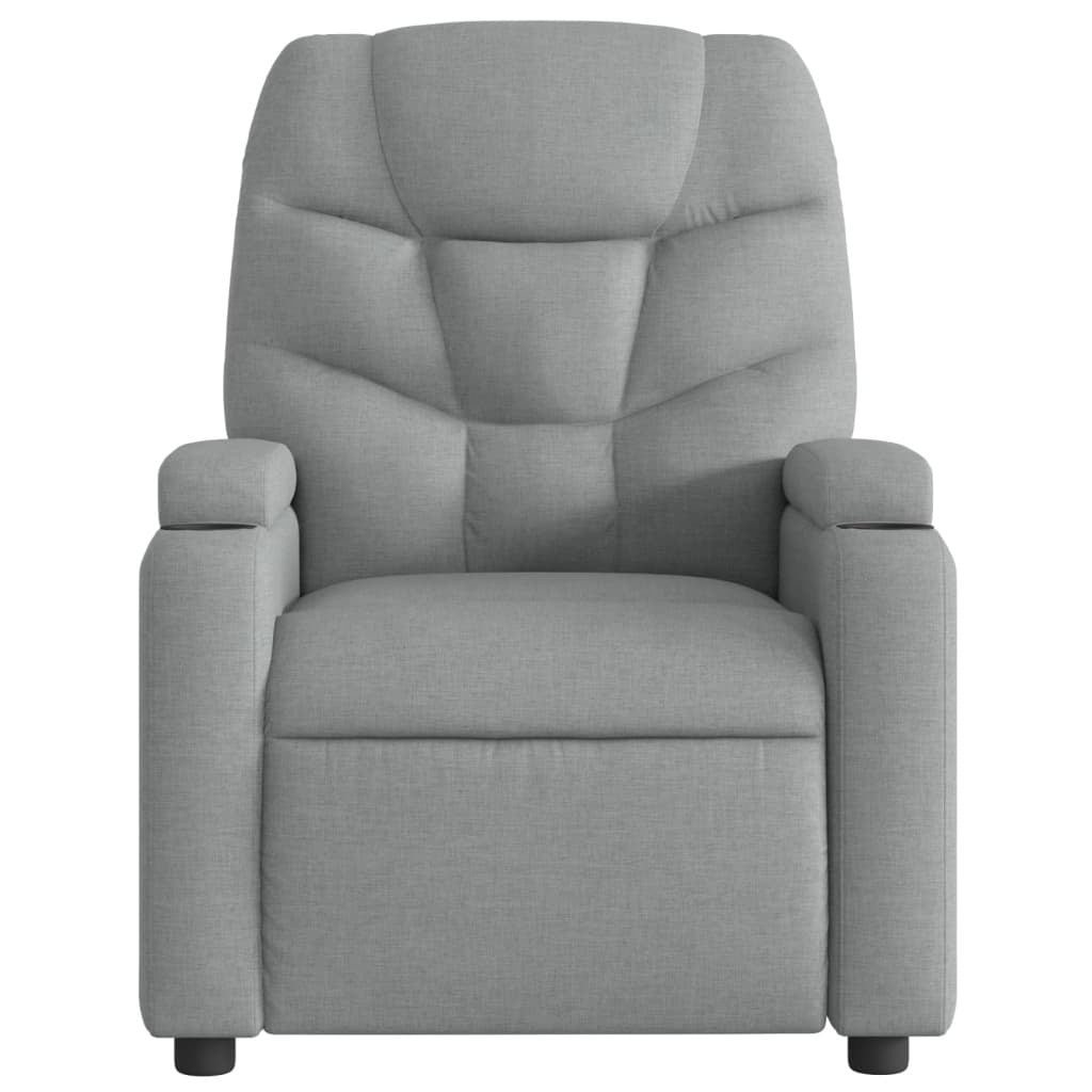 vidaXL Massage Recliner Chair Light Gray Fabric