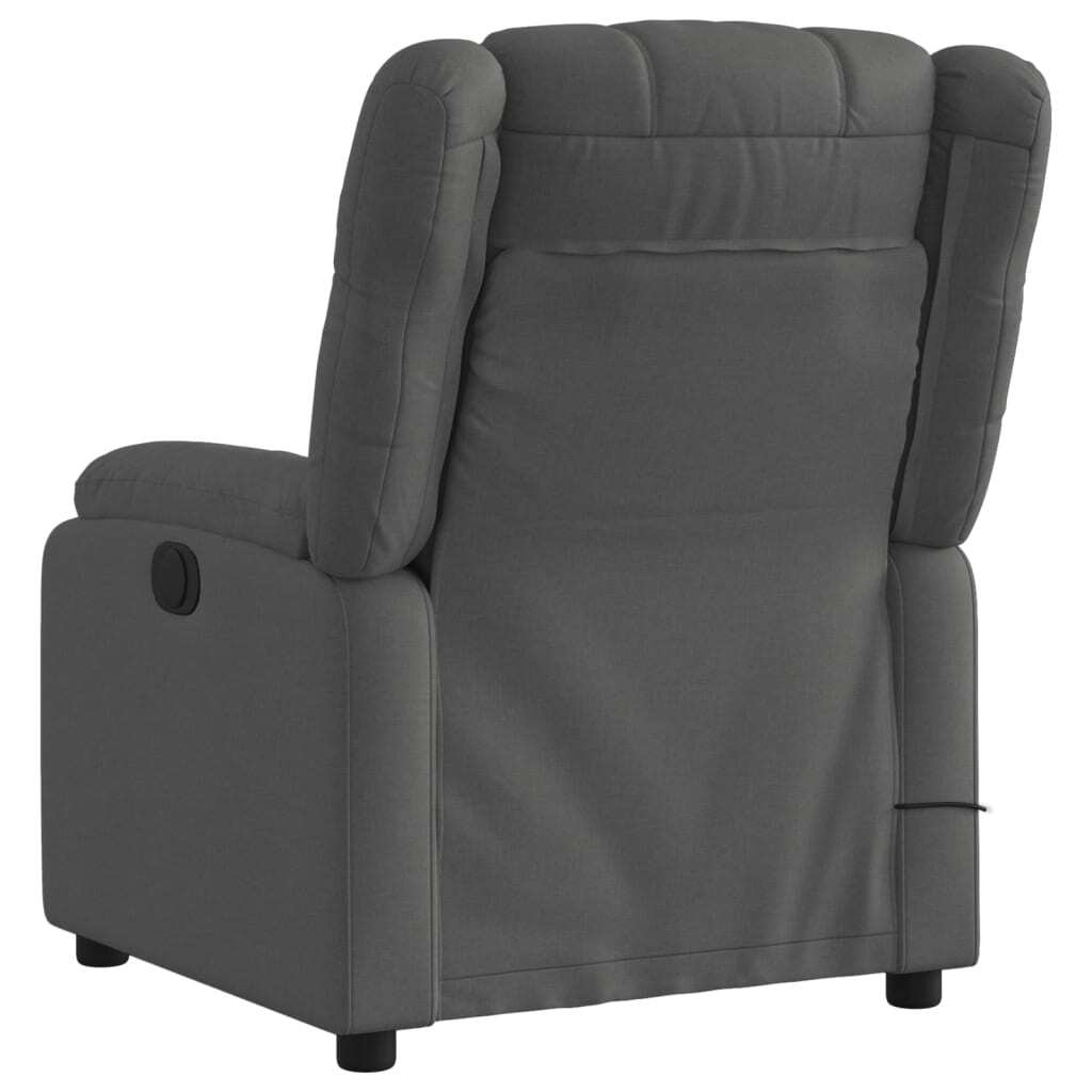 vidaXL Massage Recliner Chair Dark Gray Fabric