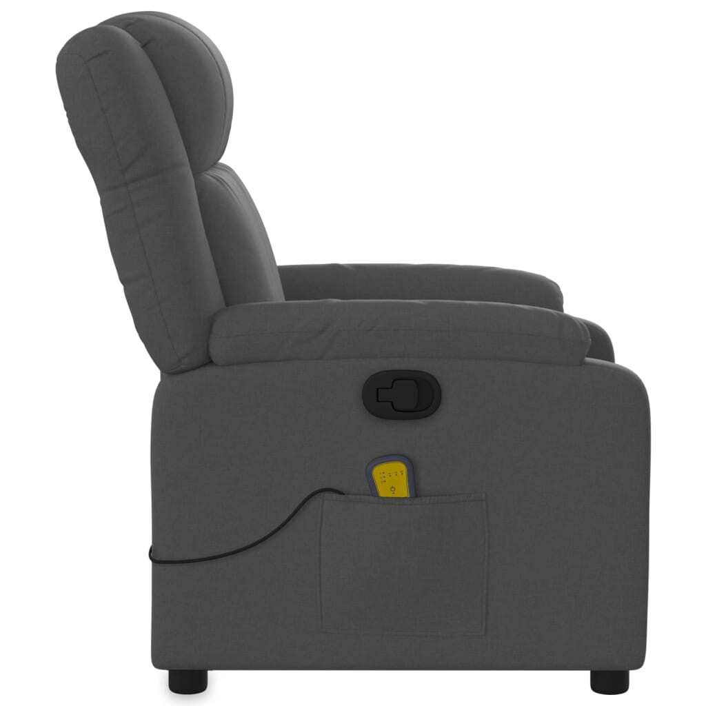 vidaXL Massage Recliner Chair Dark Gray Fabric