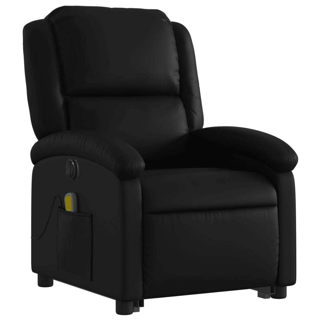 vidaXL Electric Stand up Massage Recliner Chair Black Faux Leather