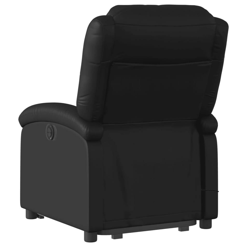 vidaXL Electric Stand up Massage Recliner Chair Black Faux Leather