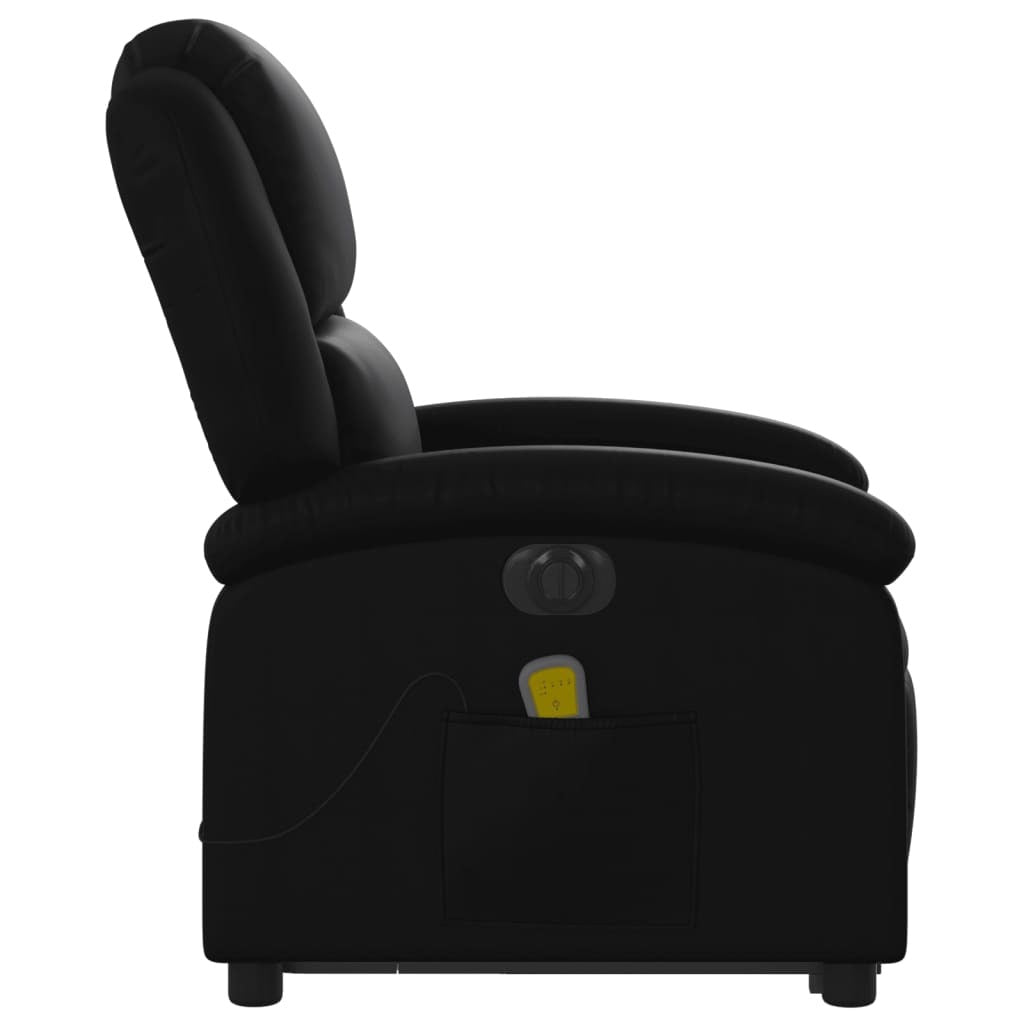 vidaXL Electric Stand up Massage Recliner Chair Black Faux Leather