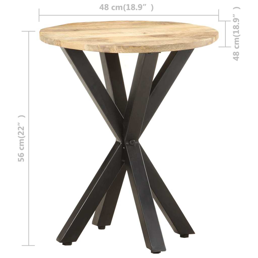 vidaXL Side Table 18.9"x18.9"x22" Solid Mango Wood