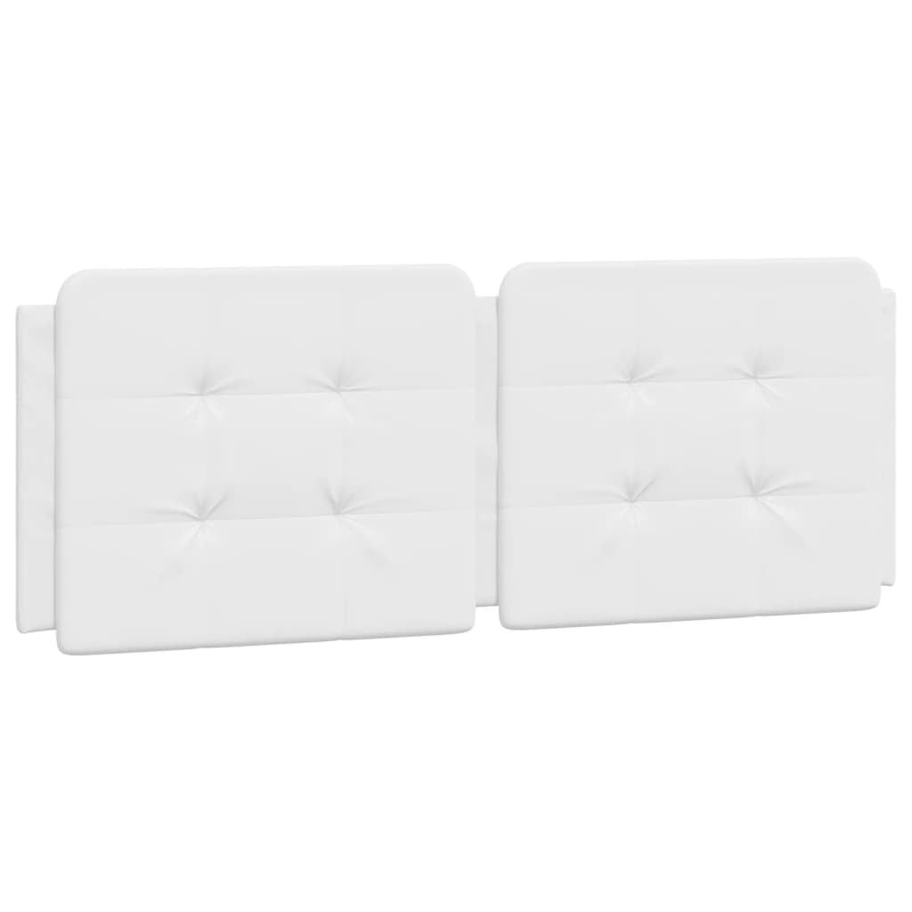 vidaXL Bed Frame with Headboard White 53.9"x74.8" Full Faux Leather