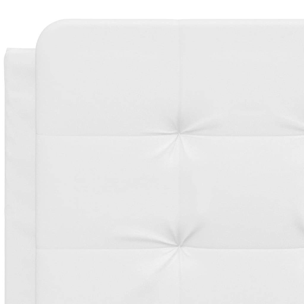 vidaXL Bed Frame with Headboard White 53.9"x74.8" Full Faux Leather