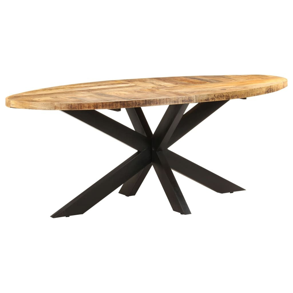 vidaXL Dining Table Oval 78.7"x39.4"x29.5" Rough Mango Wood