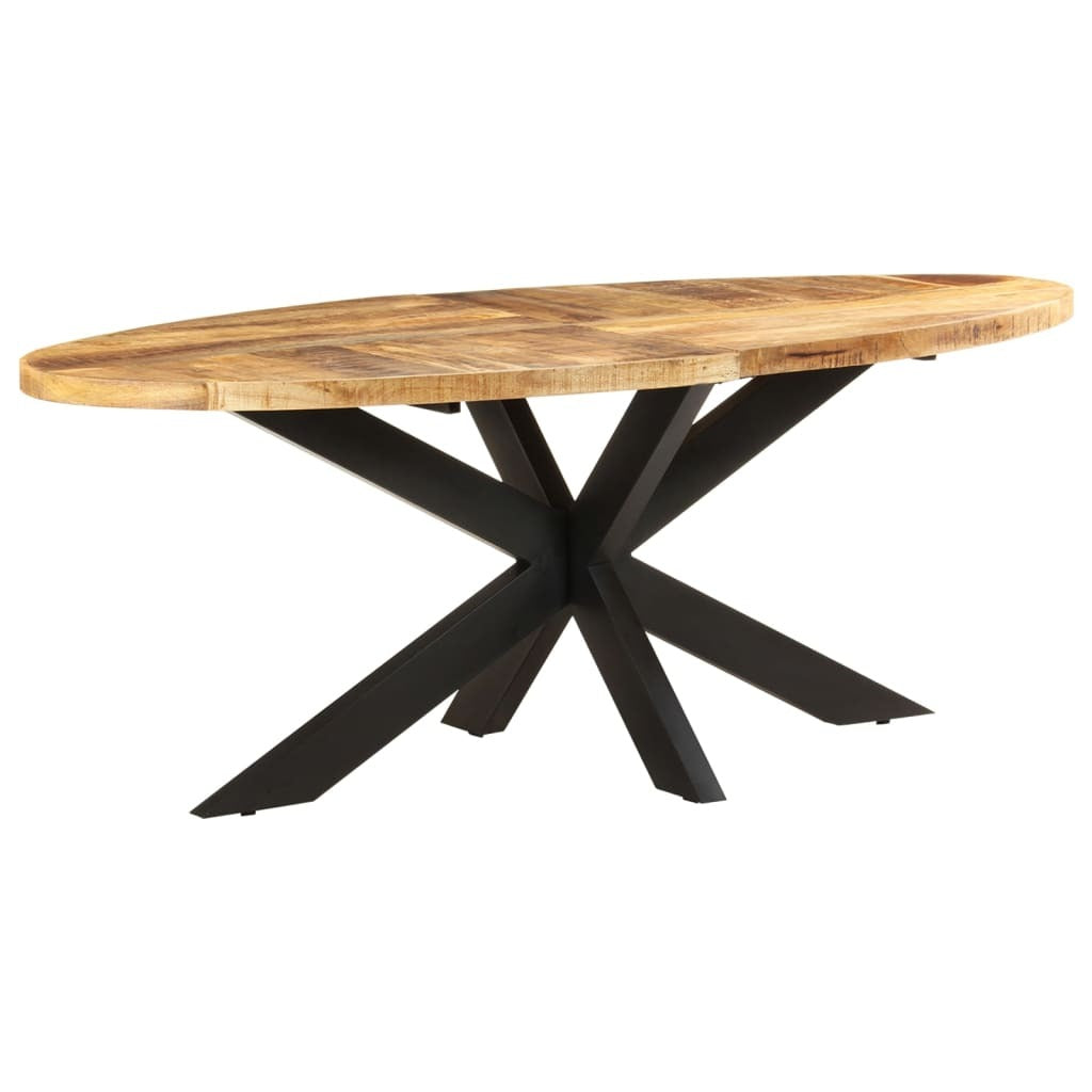 vidaXL Dining Table Oval 78.7"x39.4"x29.5" Rough Mango Wood