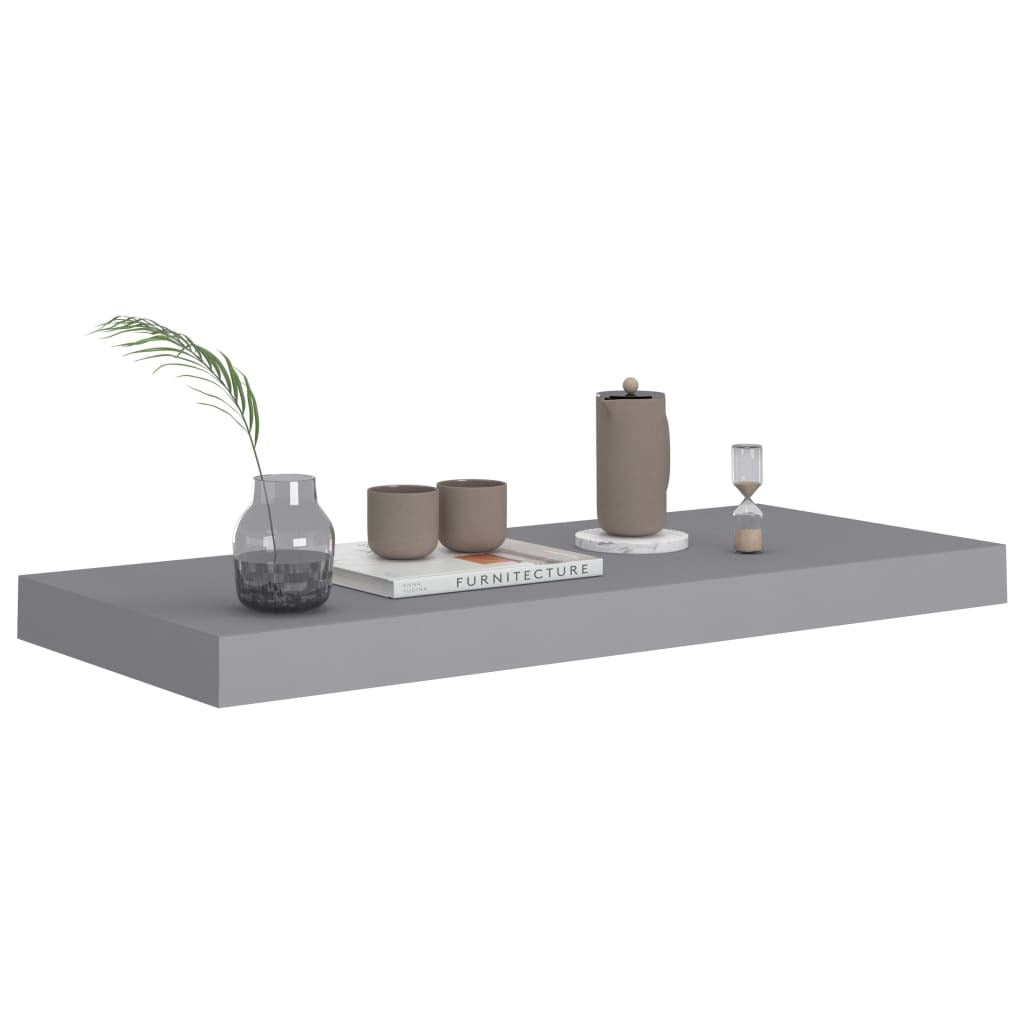 vidaXL Floating Wall Shelves 4 pcs Gray 23.6"x9.3"x1.5" MDF