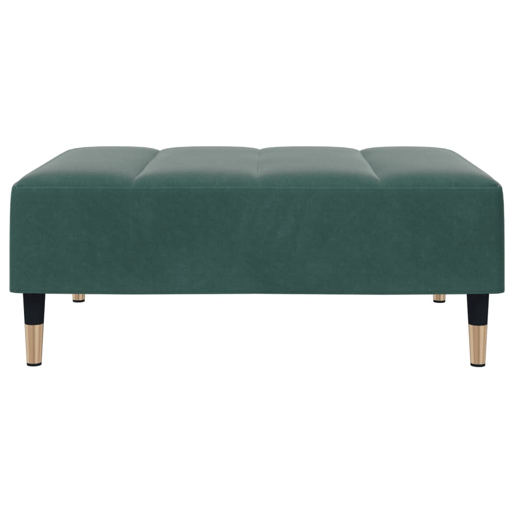 vidaXL 2-Seater Sofa Bed with Footstool Dark Green Velvet