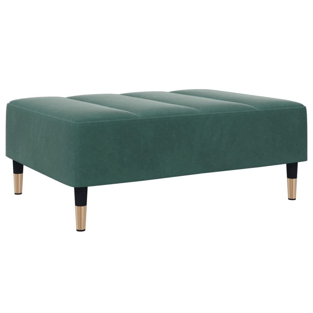 vidaXL 2-Seater Sofa Bed with Footstool Dark Green Velvet