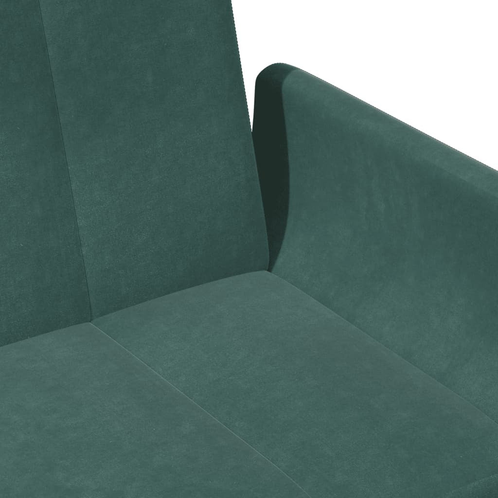 vidaXL 2-Seater Sofa Bed with Footstool Dark Green Velvet