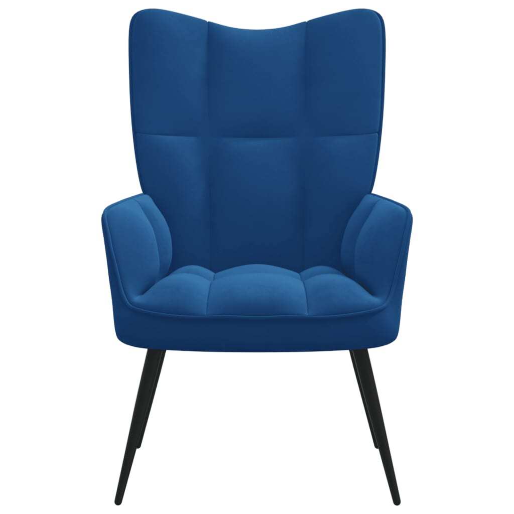 vidaXL Relaxing Chair Blue Velvet