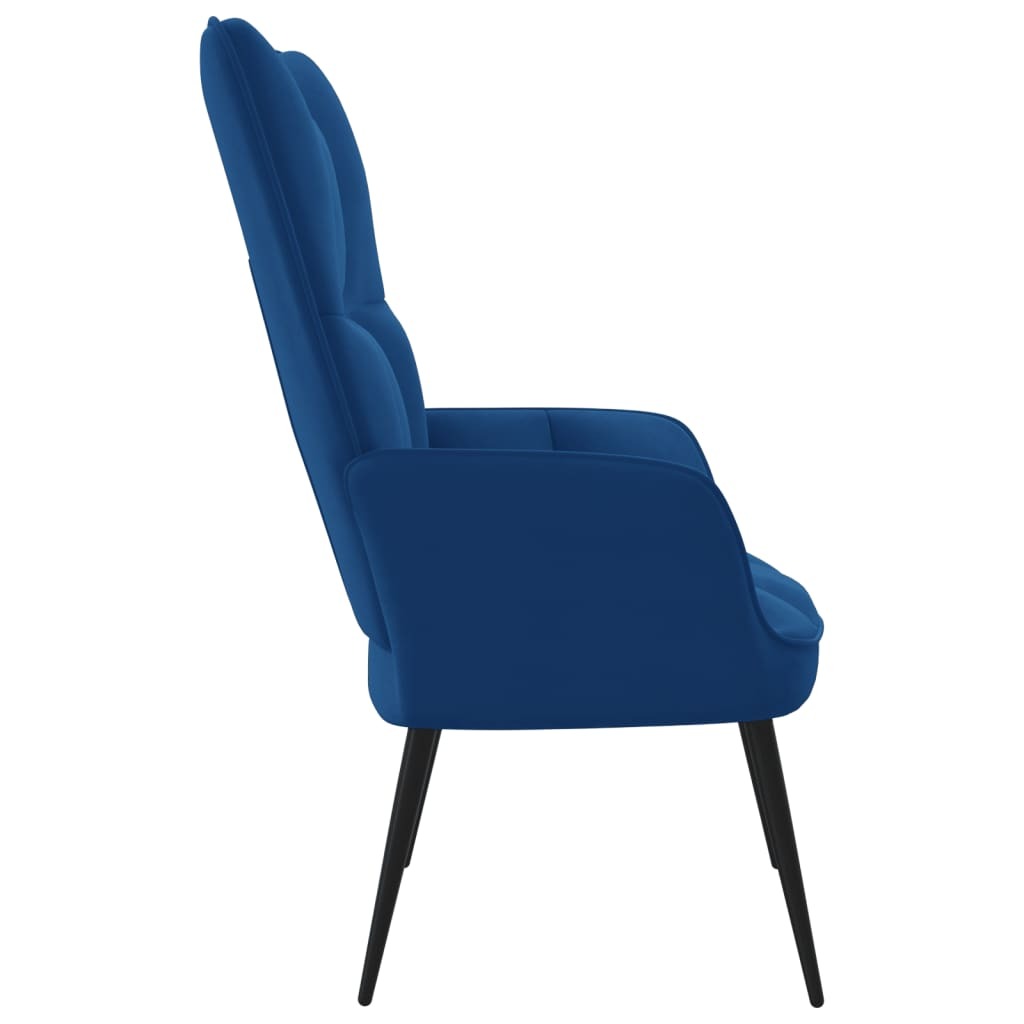 vidaXL Relaxing Chair Blue Velvet