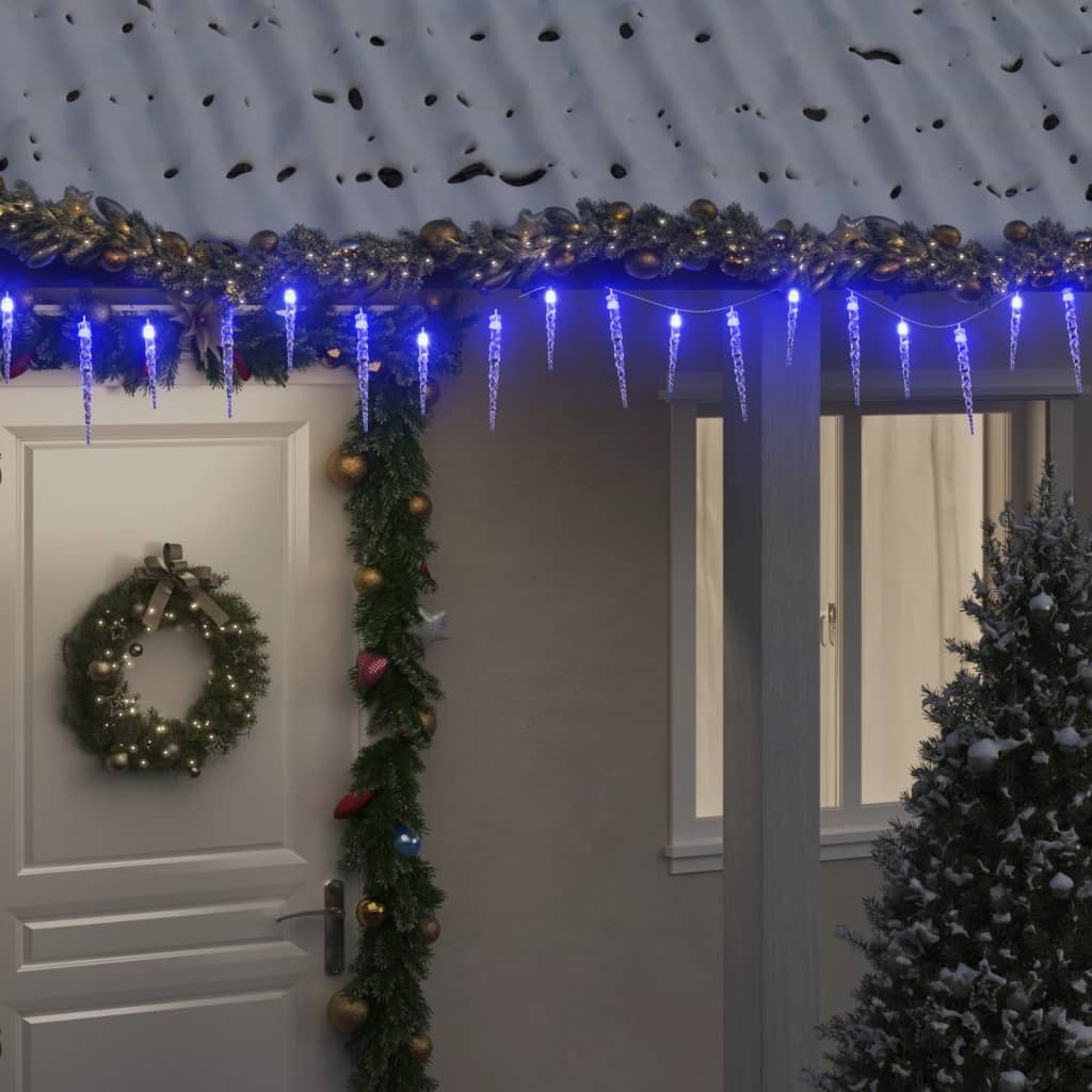 vidaXL Christmas Icicle Lights 100 pcs Blue Acrylic