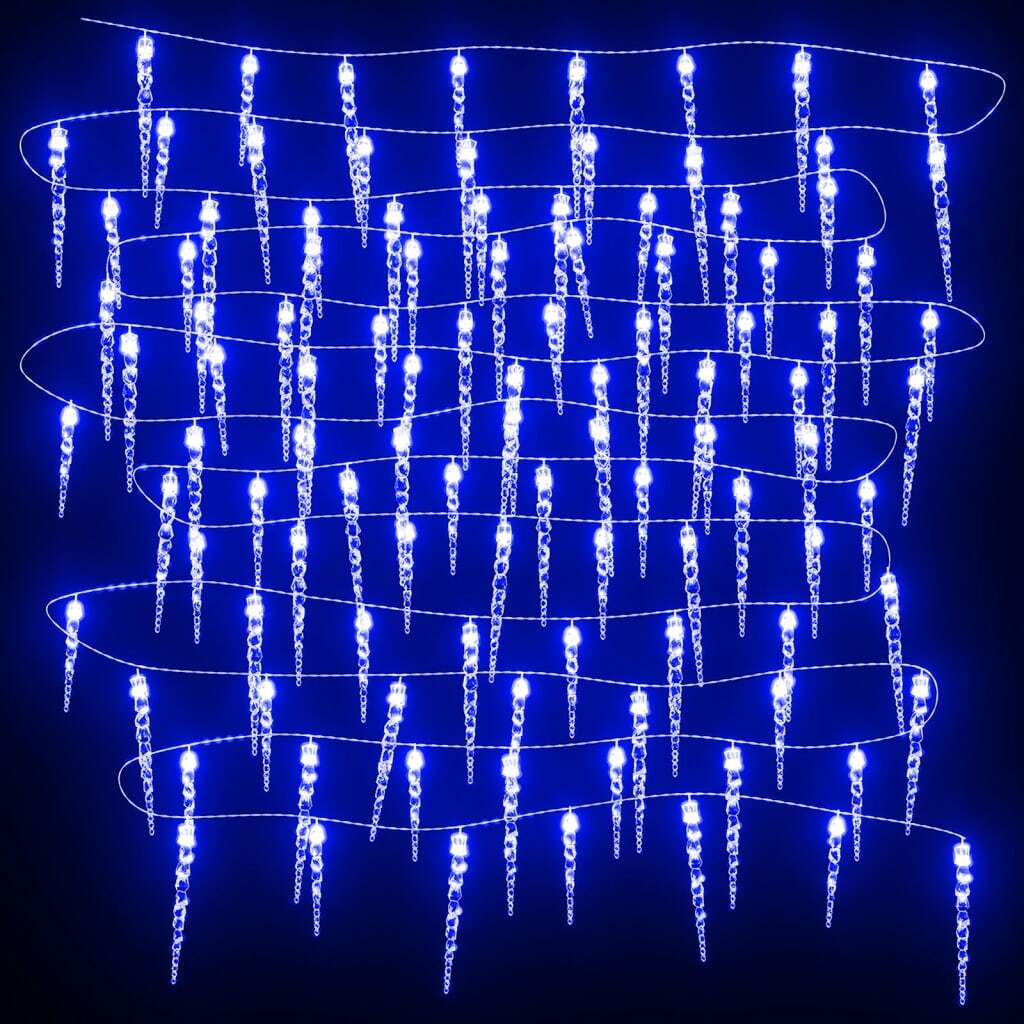 vidaXL Christmas Icicle Lights 100 pcs Blue Acrylic