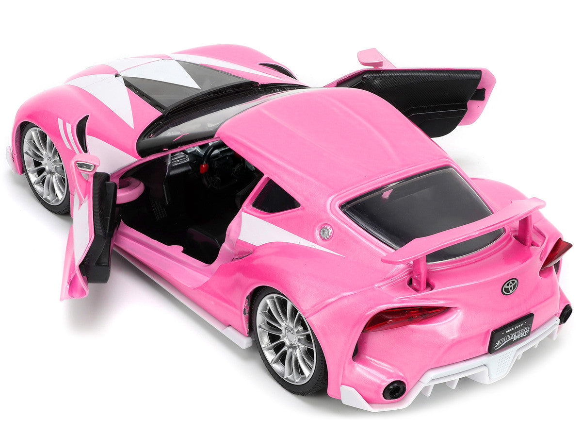 Toyota FT-1 Concept Pink Metallic and Pink Ranger Diecast Figurine "Power Rangers" "Hollywood Rides" Series 1/24 Diecast Model Car by Jada-2