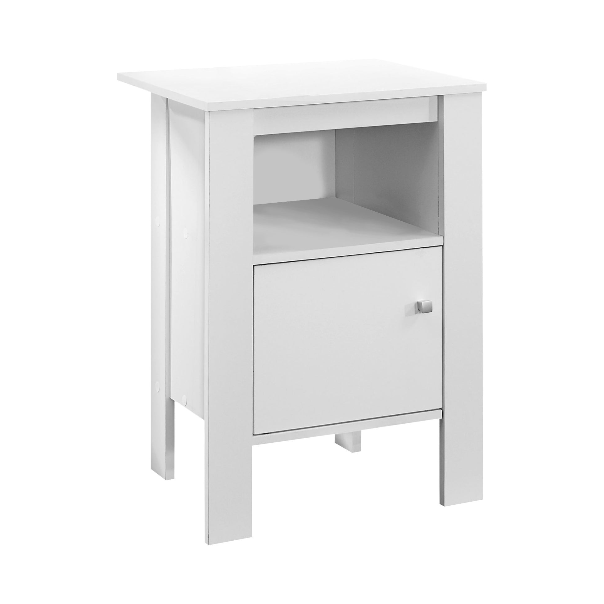 24" White Wood End Table With Shelf-0