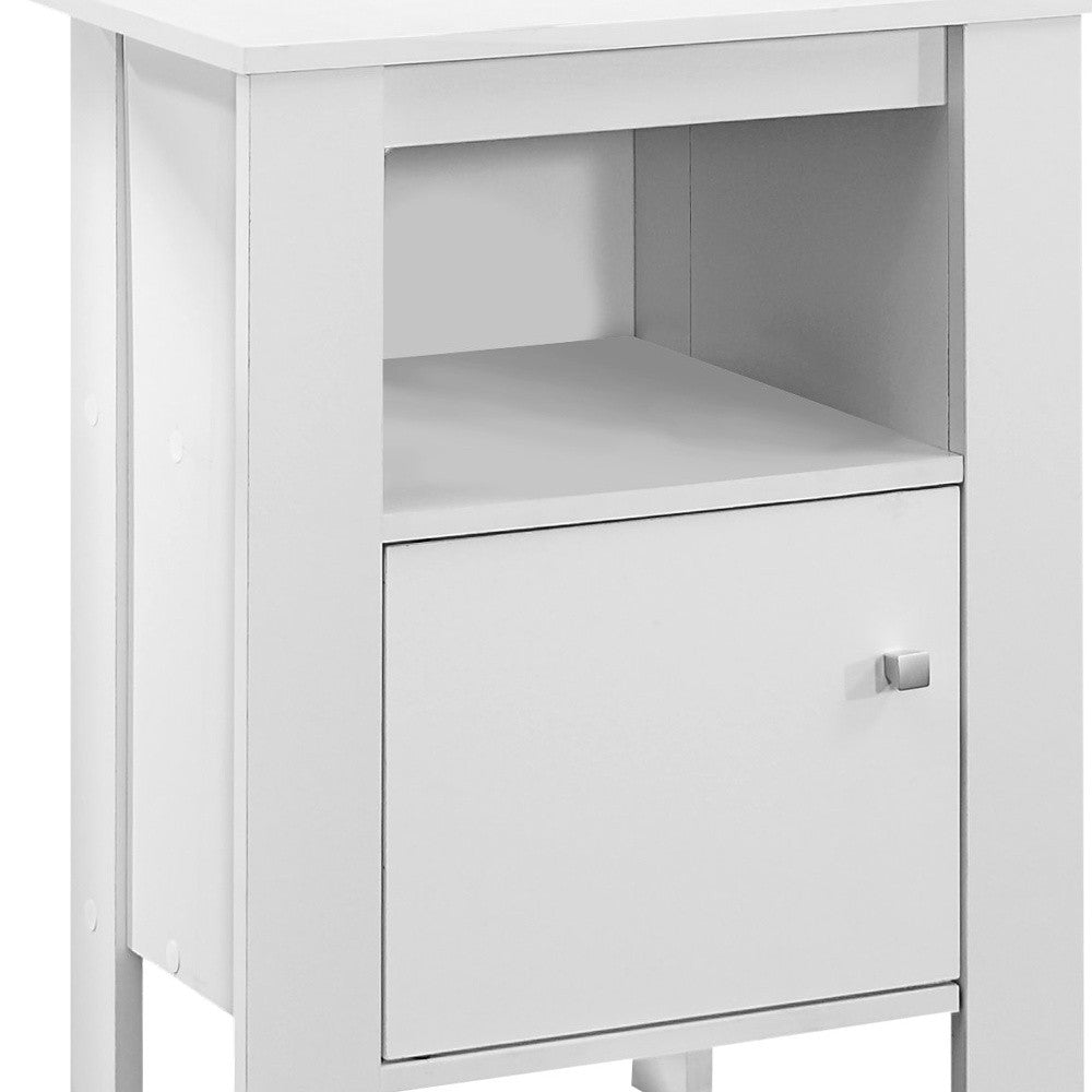 24" White Wood End Table With Shelf-4