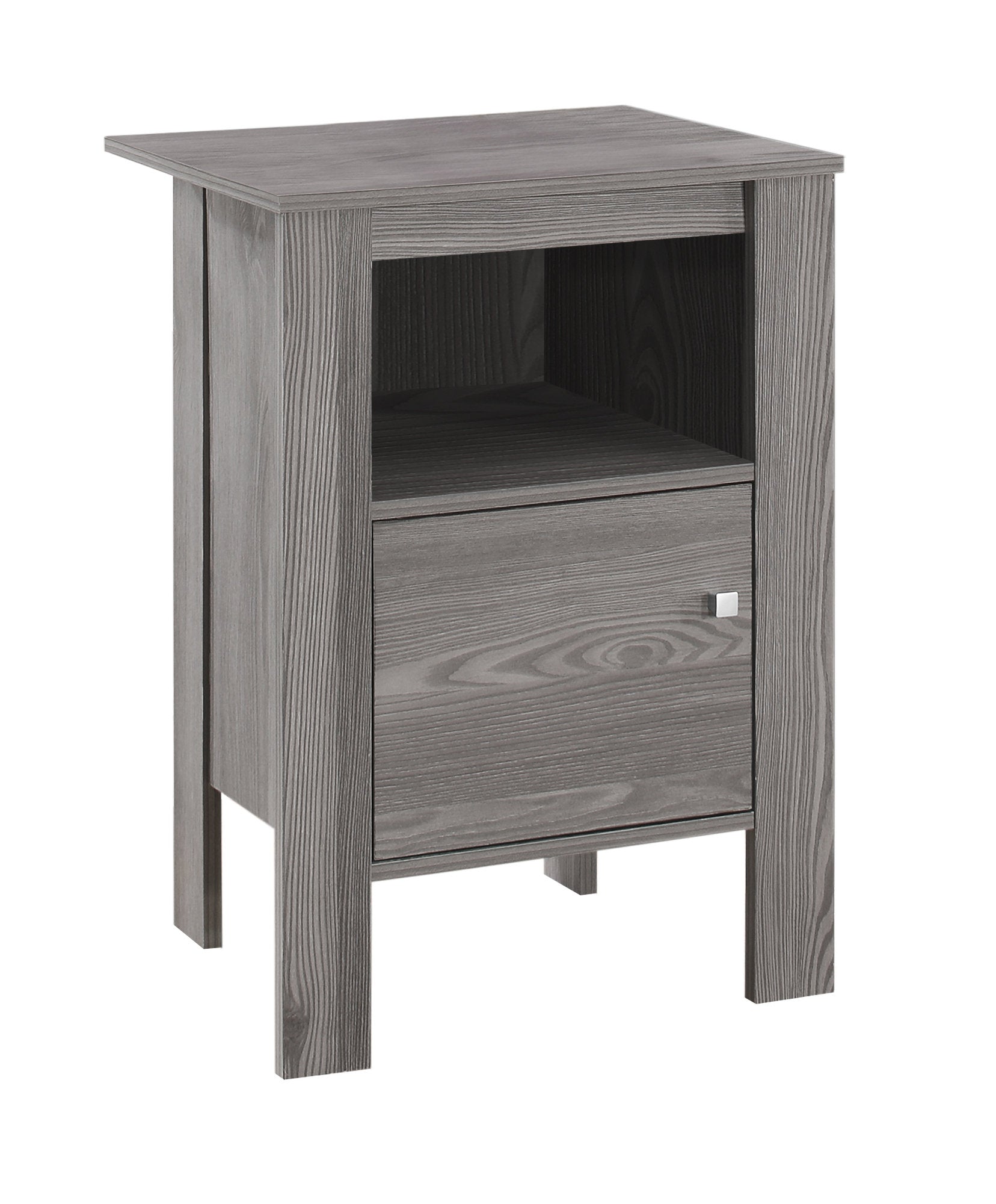 24" Gray Wood End Table With Shelf-0