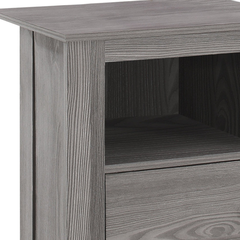 24" Gray Wood End Table With Shelf-3